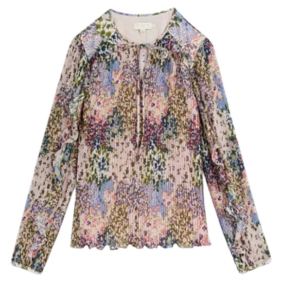Ted Baker Woven Ditzy Floral Top Size 1/ US 4 - Picture 4 of 7
